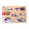 CLASSIC WORLD Wooden Puzzle for Children Vehicles Transport Match the Shapes 9 pcs.