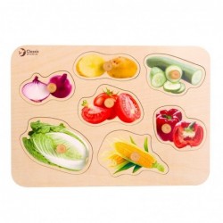 Classic World Cutting Fruits & Vegetables Wooden Puzzles - Set Of 2 Puzzles  : Target