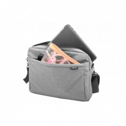 NATEC Mustela notebook case 39.6 cm (15.6") Messenger case Grey