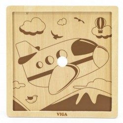 VIGA Handy Wooden Puzzle Plane 9 элементов