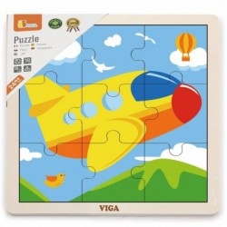 VIGA Handy Wooden Puzzle Plane 9 элементов
