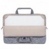 RIVACASE Anvik 13.3" Laptop sleeve, light grey, with handle, waterproof material, plush interior, back pocket for