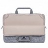 RIVACASE Anvik 13.3" Laptop sleeve, light grey, with handle, waterproof material, plush interior, back pocket for