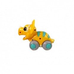 Dinosaur on Wheels Yellow Triceratops Figurine
