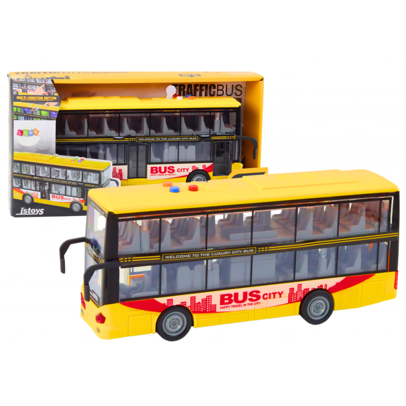 Double-Decker Bus 1:16 Lights Sounds Drive Yellow