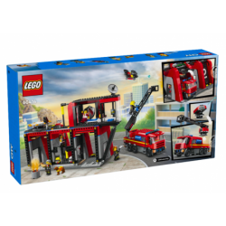 LEGO CITY Bricks Fire Station With Fire Truck 843 Elements 60414