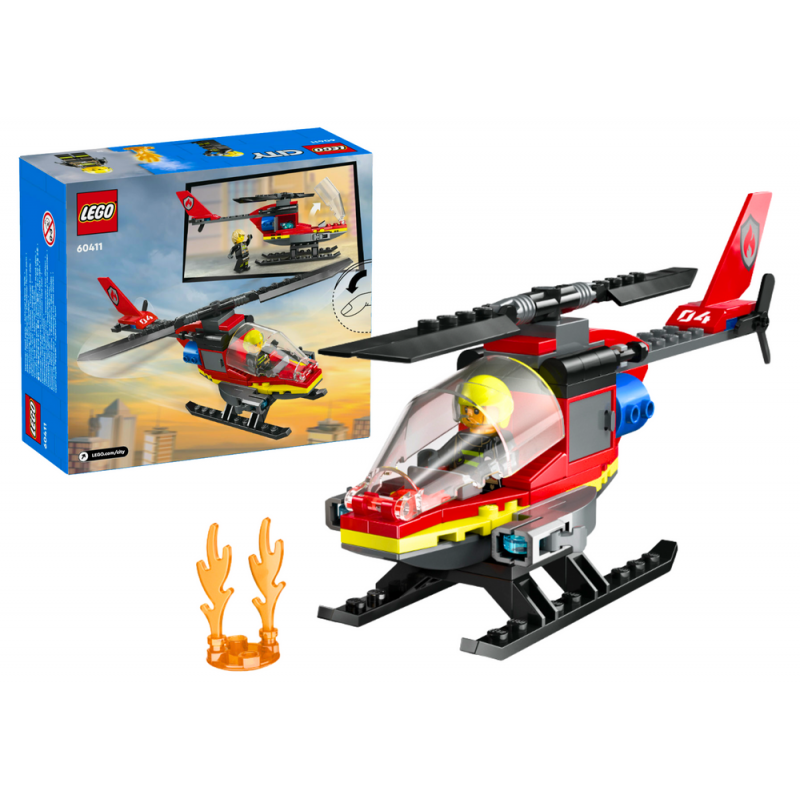 LEGO CITY Bricks Fire Rescue Helicopter 85 Pieces 60411