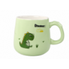 Dinosaur Green Ceramic Mug, Lid, Spoon, 350ml