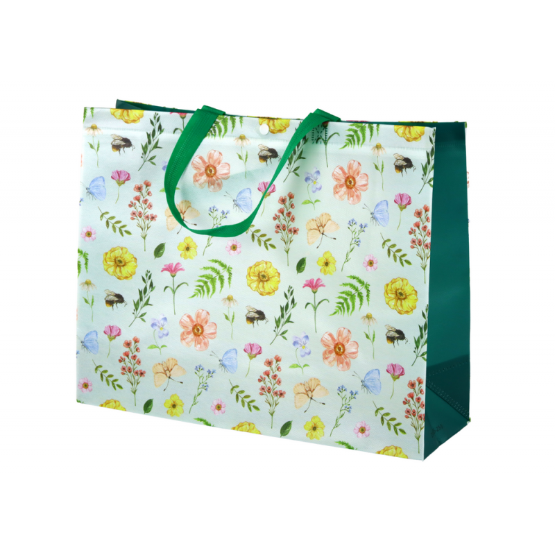 Gift Bag Flowers Green 44.5cm x 35.5cm x 15cm