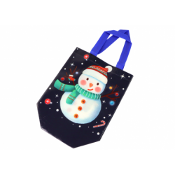 Gift Bag in Dark Color Snowman Motif 23cm x 21.5cm x 11cm