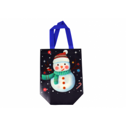 Gift Bag in Dark Color Snowman Motif 23cm x 21.5cm x 11cm