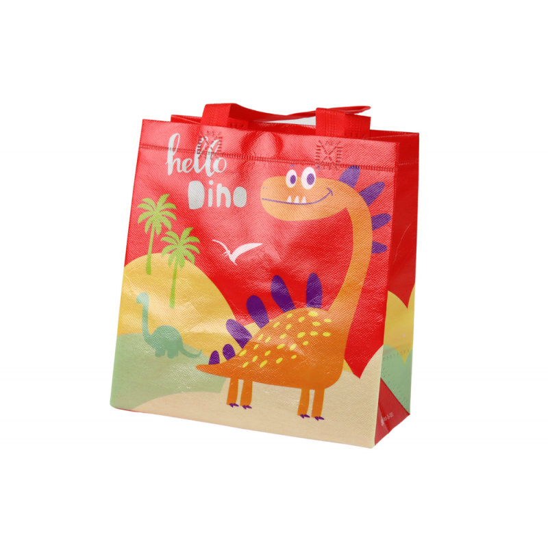 Dinosaur Gift Bag Red 23cm x 21.5cm x 11cm