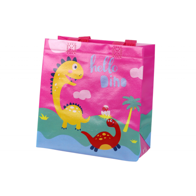 Dinosaur Gift Bag Pink 23cm x 21.5cm x 11cm