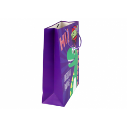 Purple Dinosaur Paper Gift Bag 32cm x 26cm x 10cm