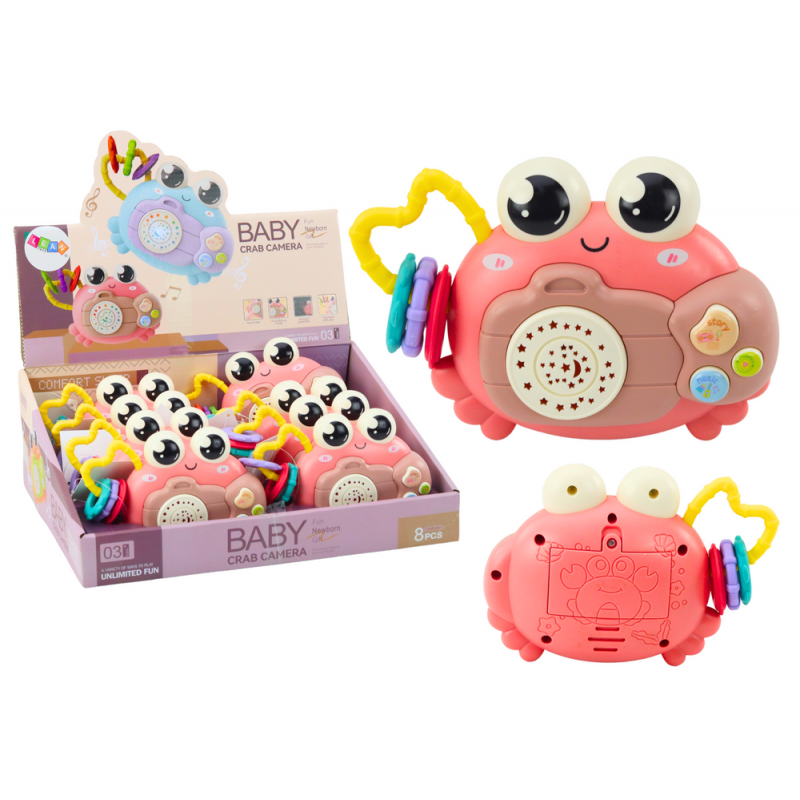 Crab Camera Rattle Battery Operated Projector Sounds Pink