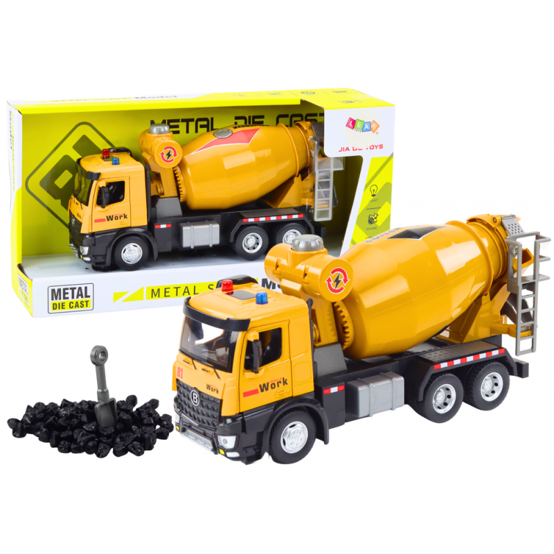 Yellow Concrete Mixer Truck, Friction Drive, Light and Sound