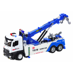 Truck With Crane Two Metal Hooks White And Blue Lights Sounds