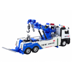 Truck With Crane Two Metal Hooks White And Blue Lights Sounds