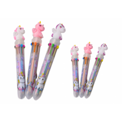 Multicolor Unicorn Automatic Pen 10 Colors Mix