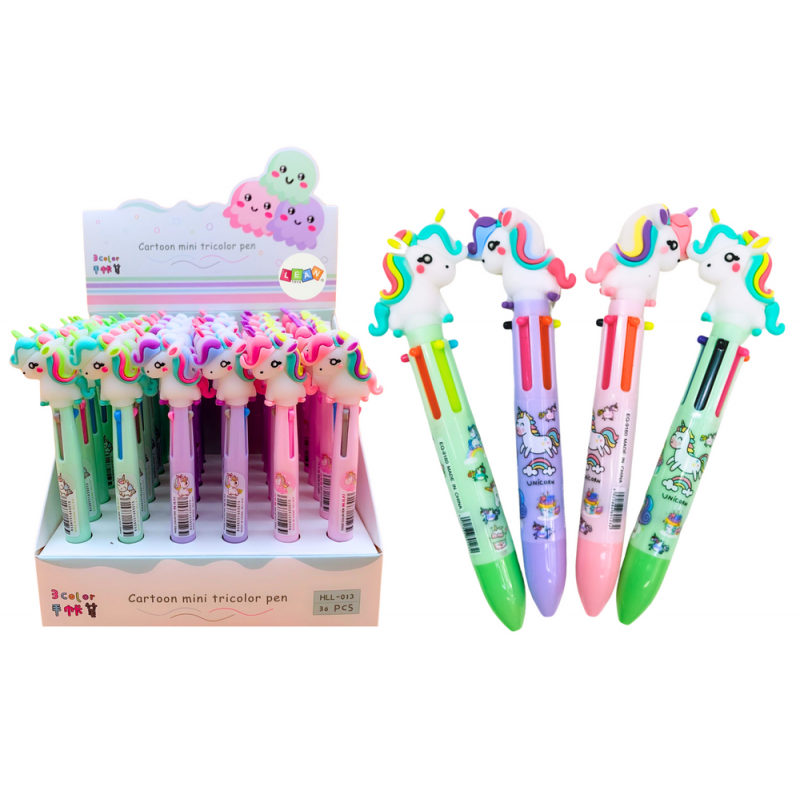 Multicolor Unicorn Automatic Pen 3 Colors Mix