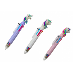 Multicolor Unicorn Automatic Pen 6 Colors Mix