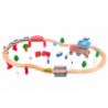 Set Train Tracks Wooden Railway Cars Buildings 88 El