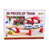 Set Train Tracks Wooden Railway Cars Buildings 88 El