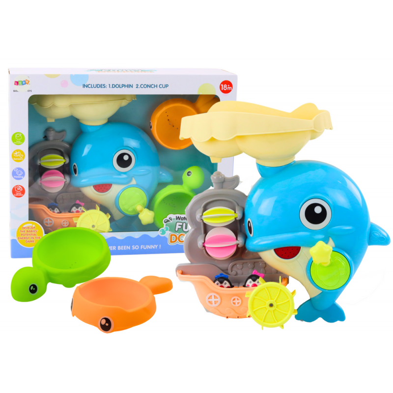 Blue Dolphin Water Toy Bath Set