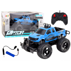 RC off-road car 1:14 27MHz Blue Remote Control Rubber Wheels