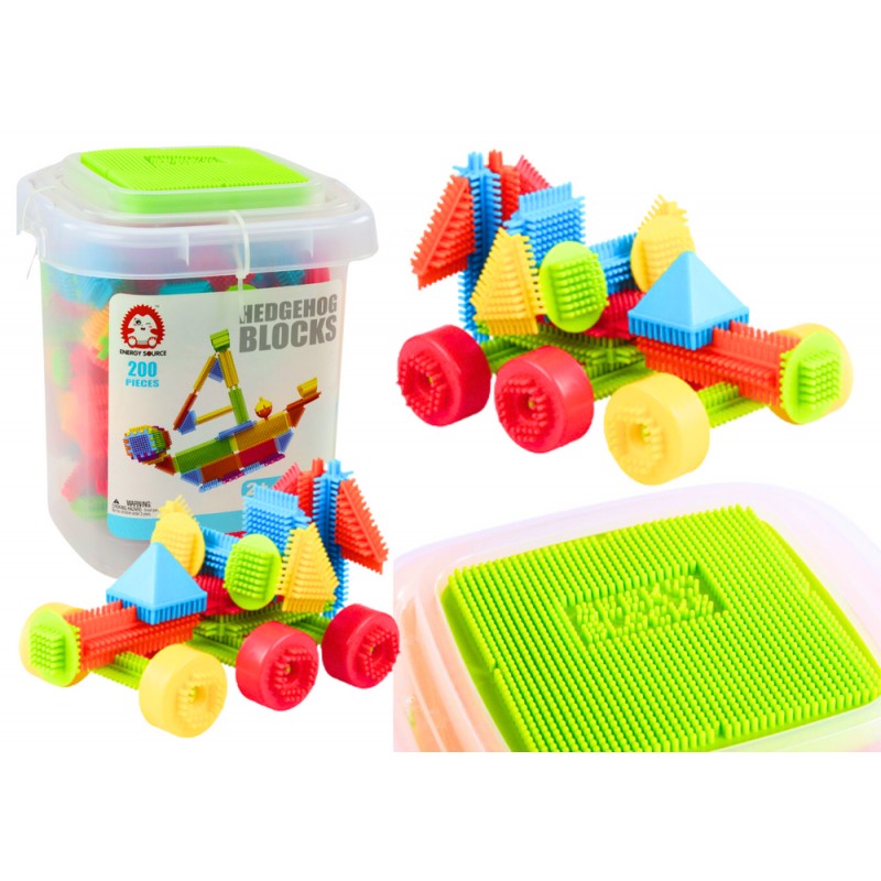 Set of Blocks in a Box of 200 Multicolored Elements