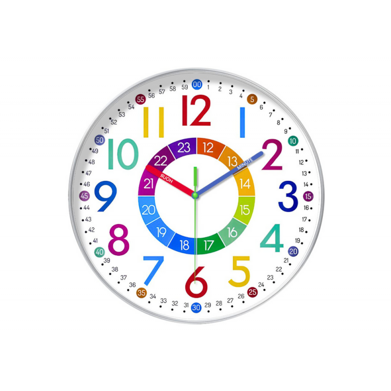 Children's Colorful Educational Wall Clock 25 cm
