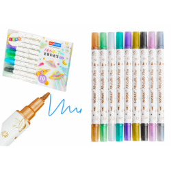 Metallic Markers Colored Markers Double-sided Set of 10 pcs.