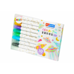 Metallic Markers Colored Markers Double-sided Set of 10 pcs.