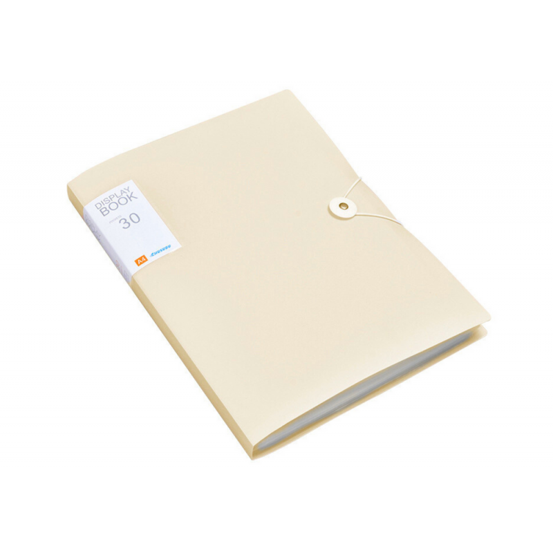 Plastic Folder with Elastic Band 30 Sheets Beige A4