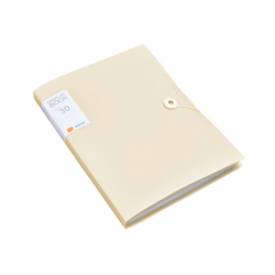 Plastic Folder with Elastic Band 30 Sheets Beige A4