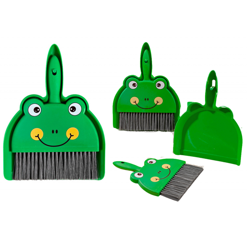 Green Frog Desk Cleaning Set Brush Spatula 2 pcs.