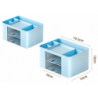 Desk Storage Organizer Drawers Blue