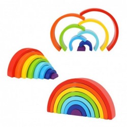 TOOKY TOY Wooden Rainbow Puzzle Blocks Creative Montessori FSC Certificate