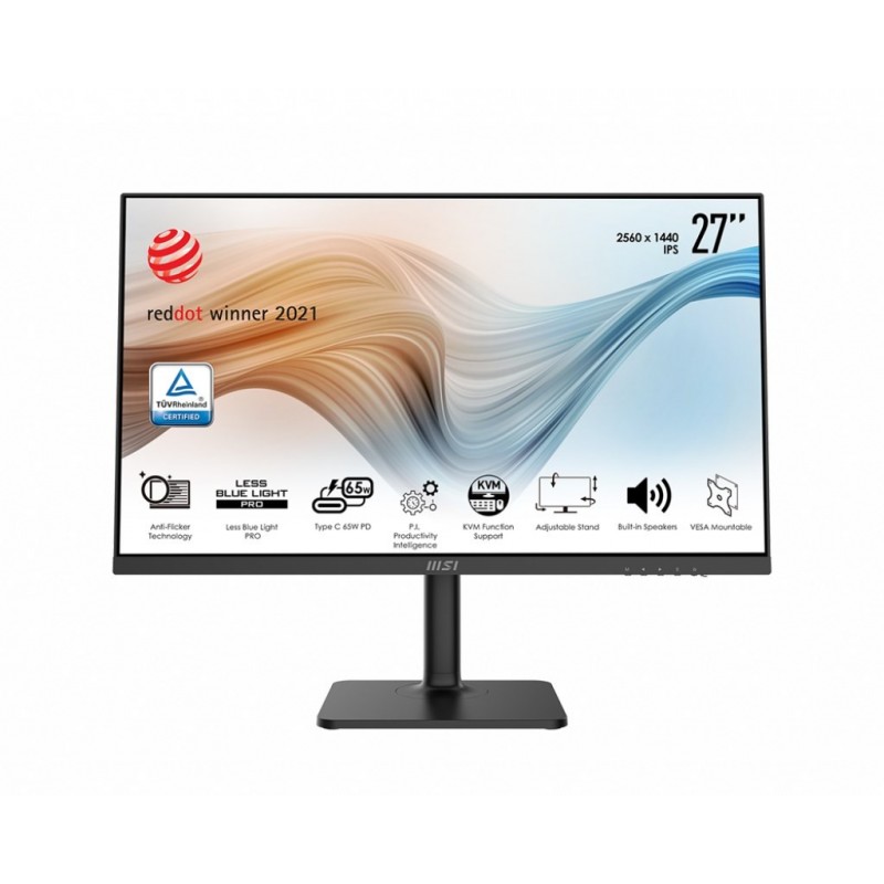 MSI Modern MD272QP 68.6 cm (27") 2560 x 1440 px Quad HD LED Black