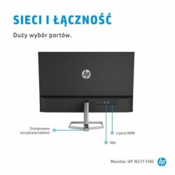 HP M27f 68.6 cm (27") 1920 x 1080 pixels Full HD LCD Black, Silver