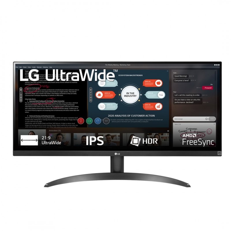 LG 29WP500-B computer monitor 73.7 cm (29") 2560 x 1080 pixels UltraWide Full HD LED Black