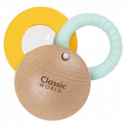 CLASSIC WORLD Деревянная сенсорная игрушка для малышей Погремушка Брелок Зеркало