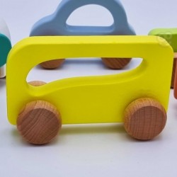 TOOKY TOY Wooden Push Bus for Children