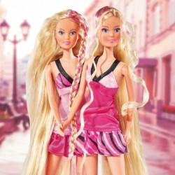 Simba Doll Steffi Love Long-haired in a dark pink dress