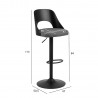 Bar stool LUCY grey