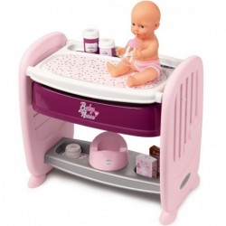 Smoby Baby Nurse Cot 2in1 For Doll Changing mat + Doll