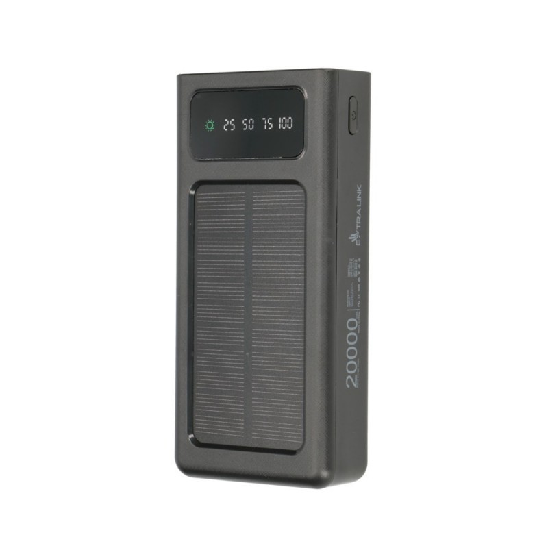 Extralink EPB-092 20000mAh Black Power Bank Solar Power bank, USB-C