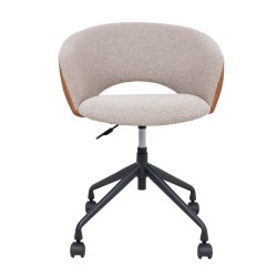 Task chair KARINA with castors, beige light brown