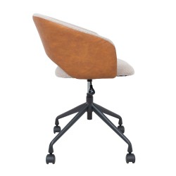 Task chair KARINA with castors, beige light brown