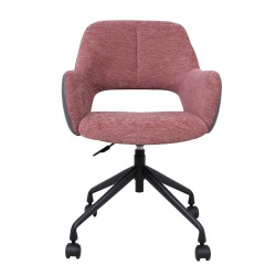 Task chair KENO with castors, dark pink grey